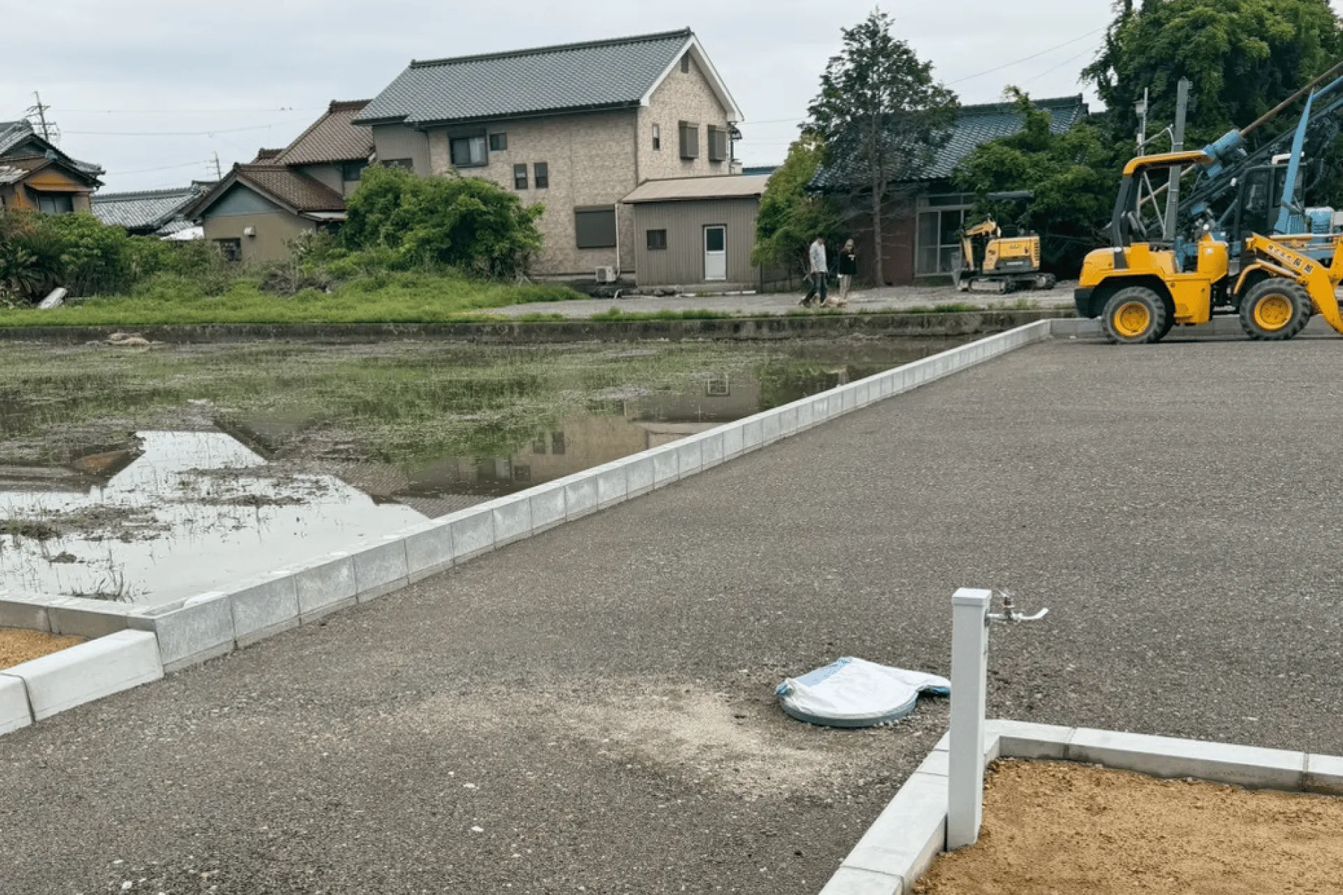 あま市外構工事｜メッシュフェンス設置前